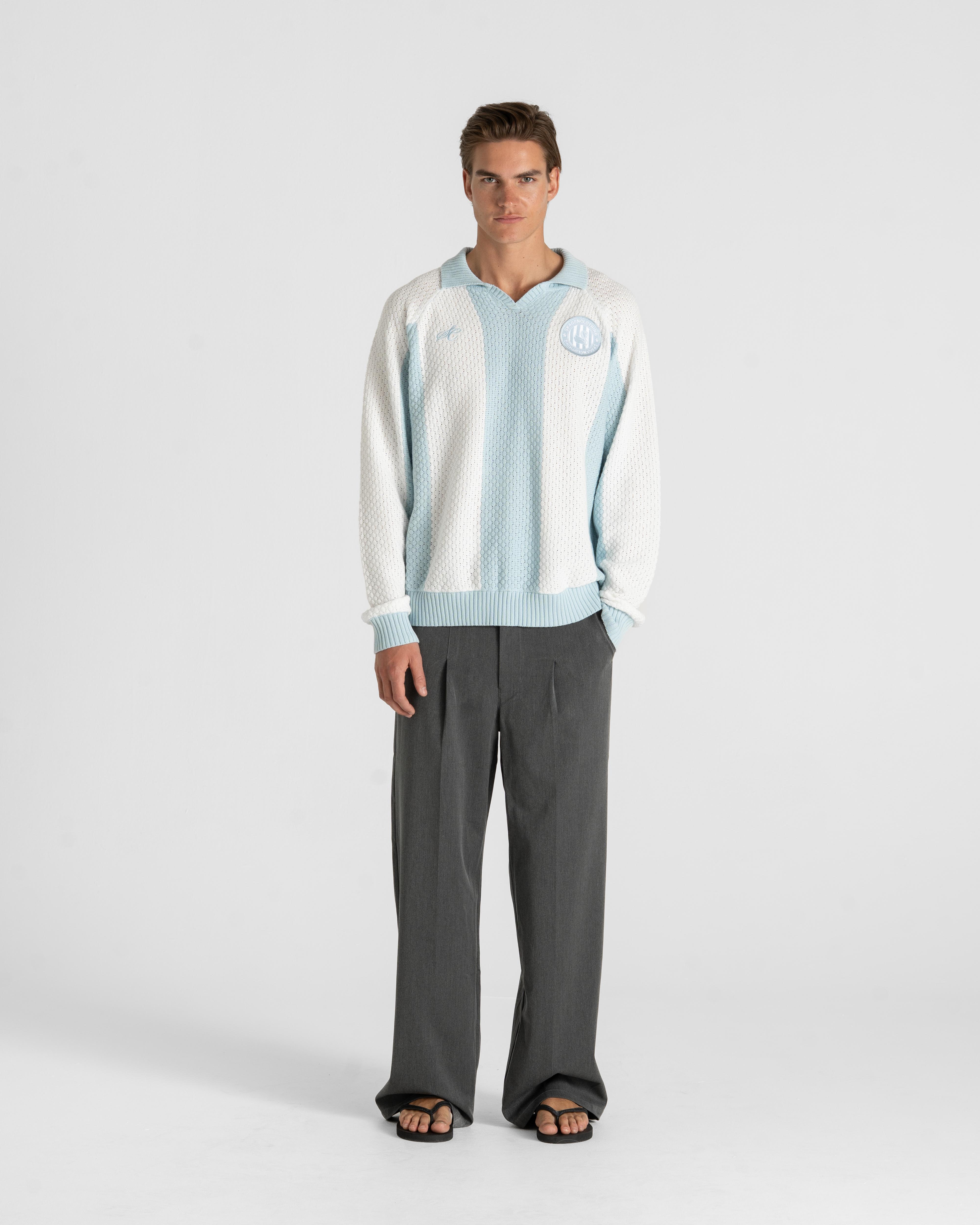 SC Football Knit Light Blue/white